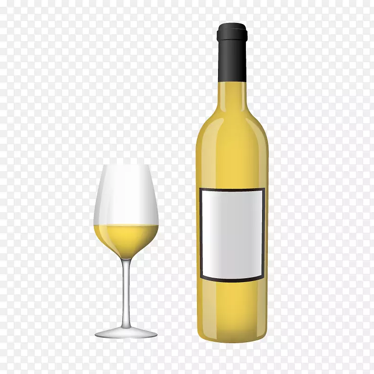 白葡萄酒红葡萄酒普通葡萄藤勃艮第葡萄酒.白葡萄酒瓶和玻璃杯载体材料