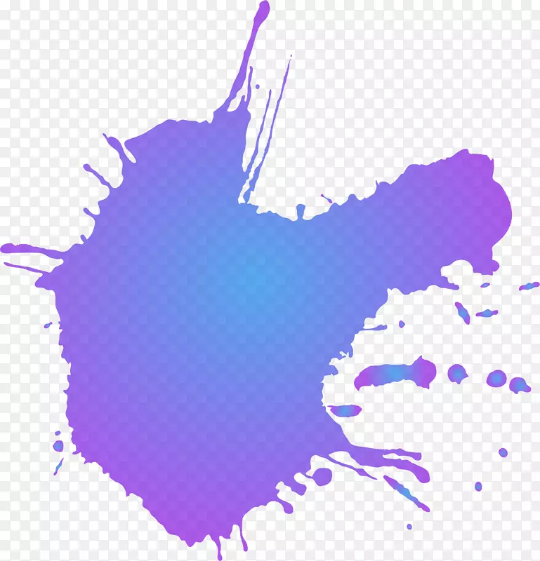 紫色墨水彩色剪贴画.抽象的紫色水沙滩