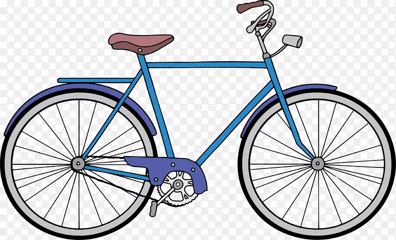 剪贴画：运输自行车免费内容剪贴画-蓝色交叉自行车