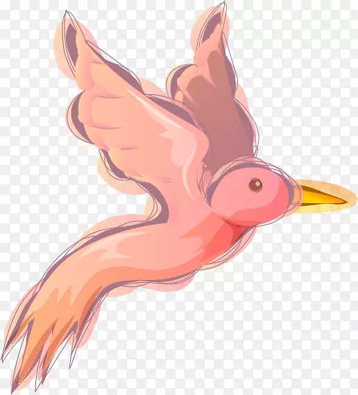 猫头鹰剪贴画-粉红鸟