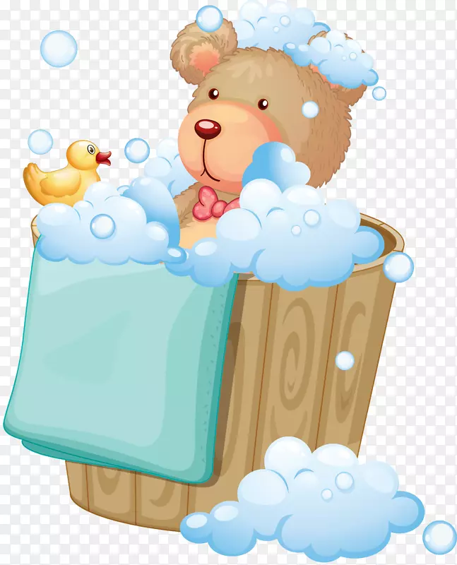 热水浴缸浴室浴缸插图-熊卡通浴缸