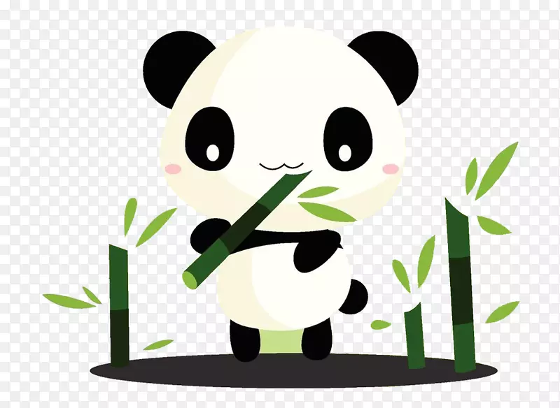 大熊猫卡通竹夹艺术卡通熊猫