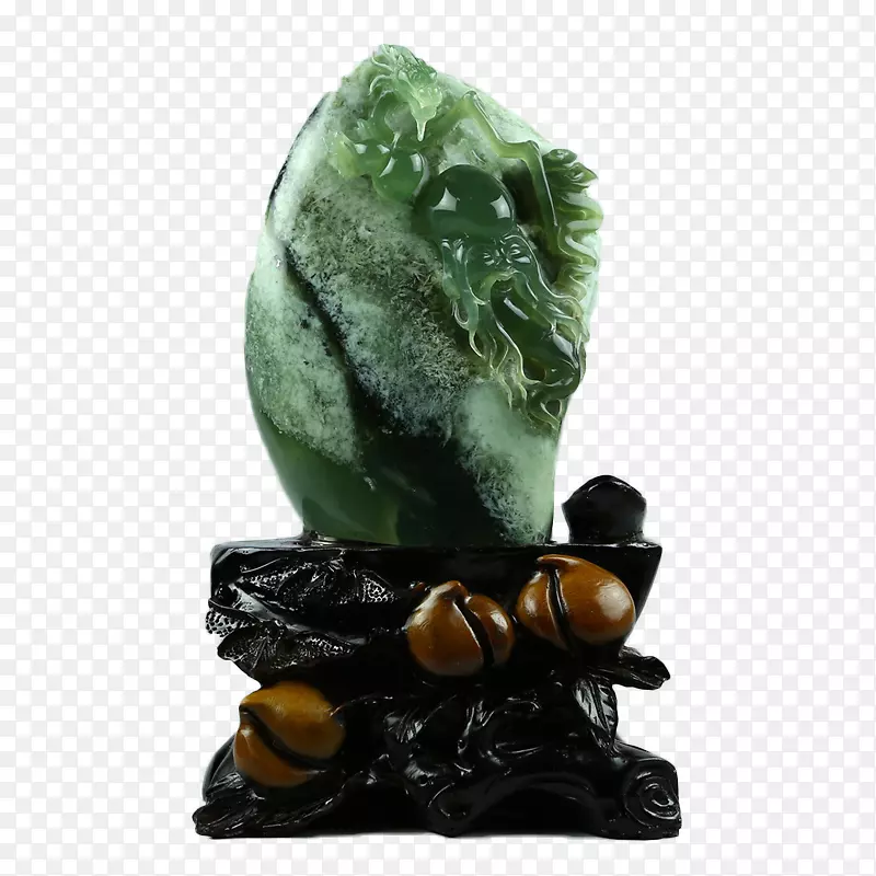和田玉u548cu7530u7389石雕-绿色石雕家居装饰