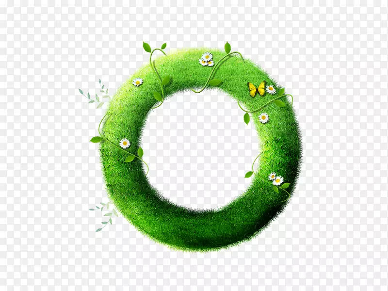 广告平面设计插图.绿色花环