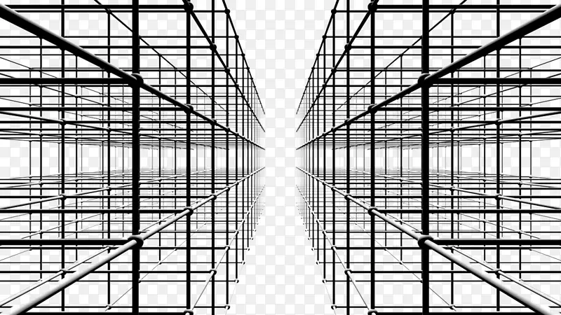 黑白抽象艺术几何四角图案超空间黑色框架