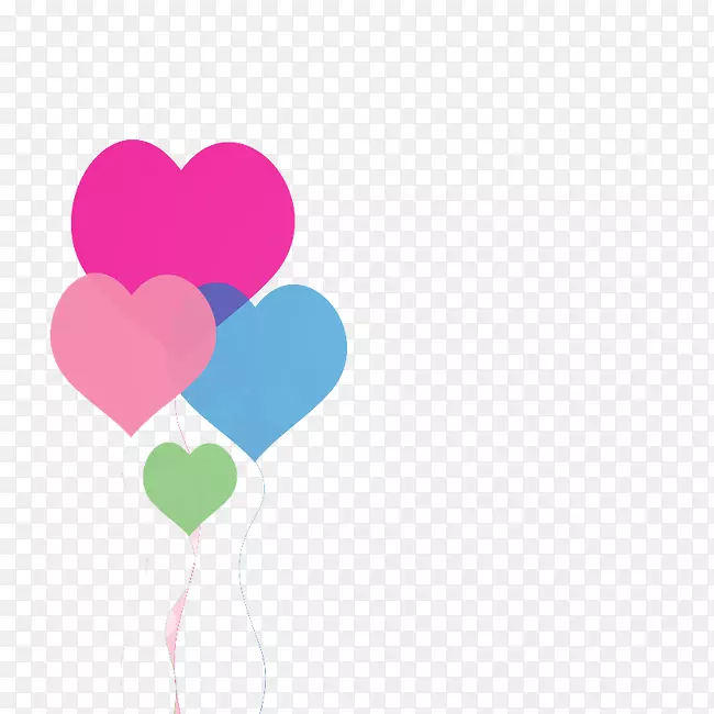 爱情情人节插画.心形气球