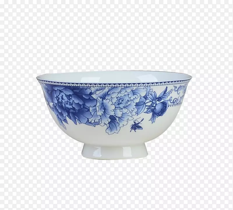 碗瓷餐具-牡丹青花瓷碗