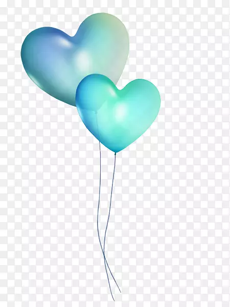 气球心蓝色生日-蓝色心形气球