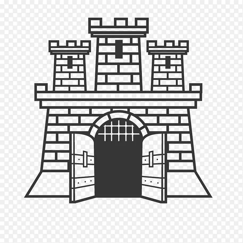 古堡中世纪剪贴画-城市之门