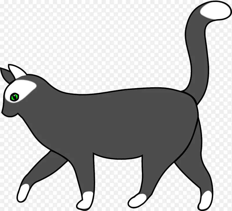 猫步行夹艺术-灰色小猫