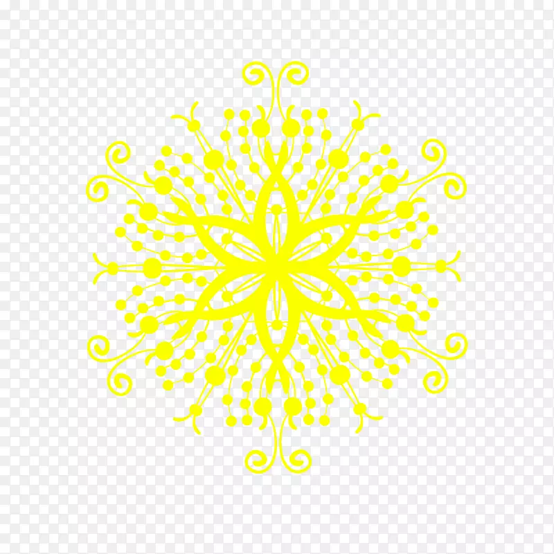 视觉艺术点遮阳-黄色雪花图案