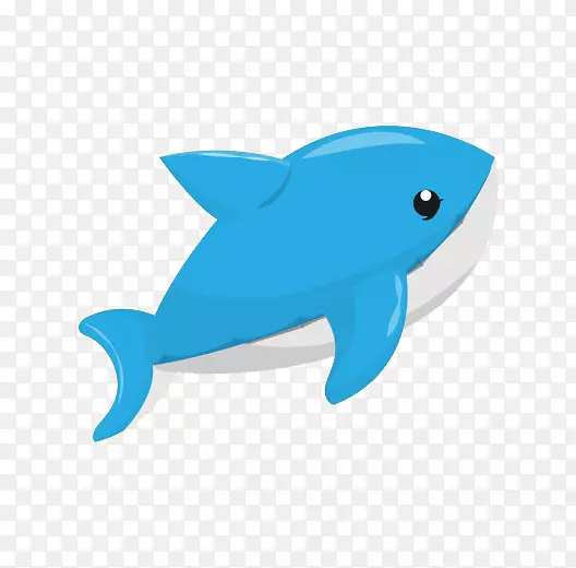 鲨鱼卡通绿松石插图-玩具