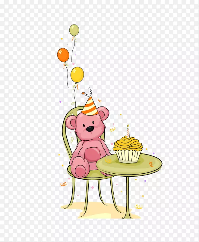 生日快乐，祝福友谊-熊生日