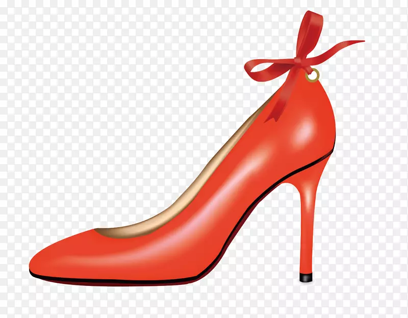 高跟鞋红色鞋橙色高跟鞋