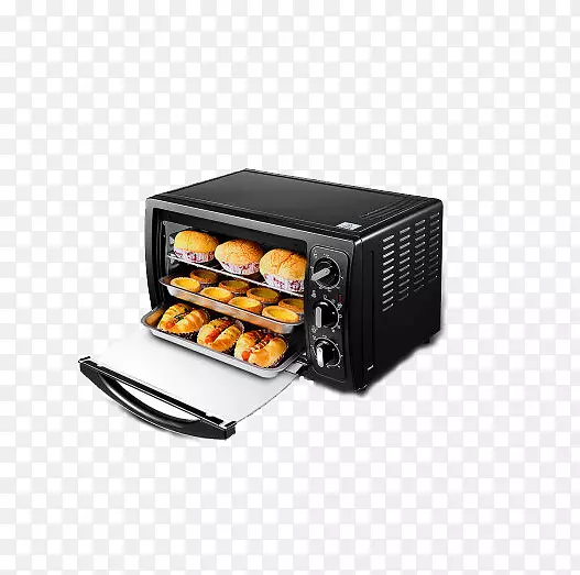 烤炉烤箱烤面包机黑色家用烤箱