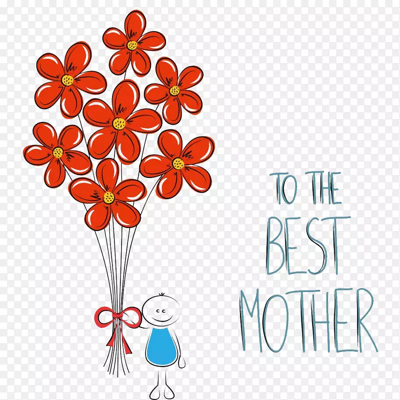 母亲节艺术插画-感恩母亲创作图片免费拉