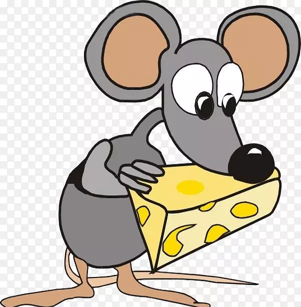 老鼠通心粉和奶酪卡通剪贴画-老鼠抱着蛋糕