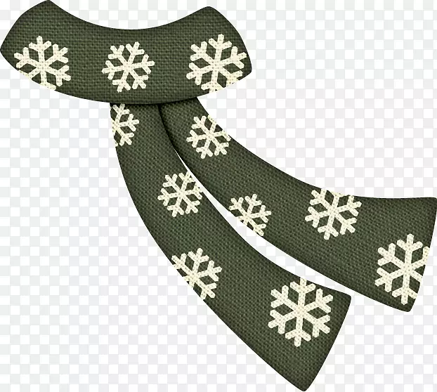 雪花绿围巾-绿色雪花印花围巾