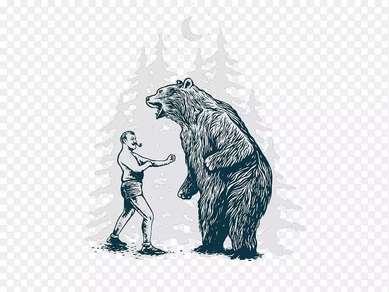 熊画水彩画插图-画熊