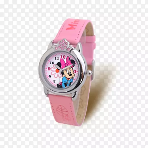 时钟su1ea3n phu1ea9m儿童手表粉红色迪斯尼手表