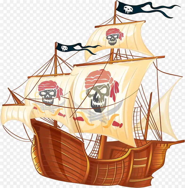 帆船-卡通海盗船