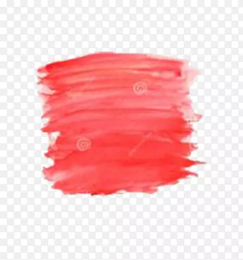 红色水彩画画笔插图-油刷装饰