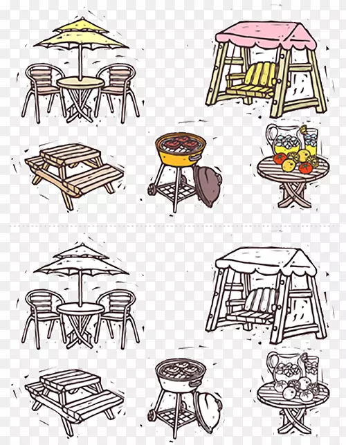 椅子插图-手绘椅子图标
