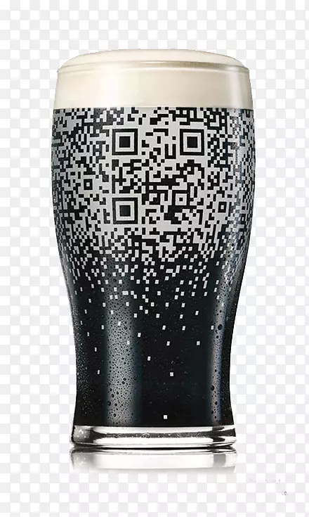 吉尼斯啤酒粗壮的qr代码广告创意啤酒杯二维代码