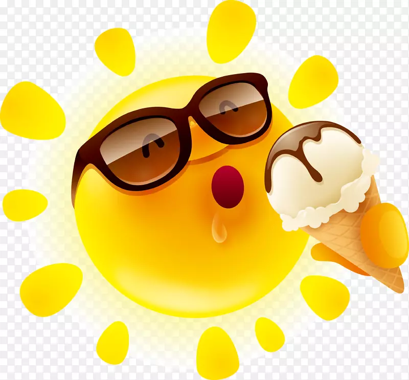 冰淇淋锥卡通-卡通太阳