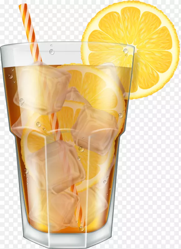 橙汁鸡尾酒冰茶饮料棕色冰汁