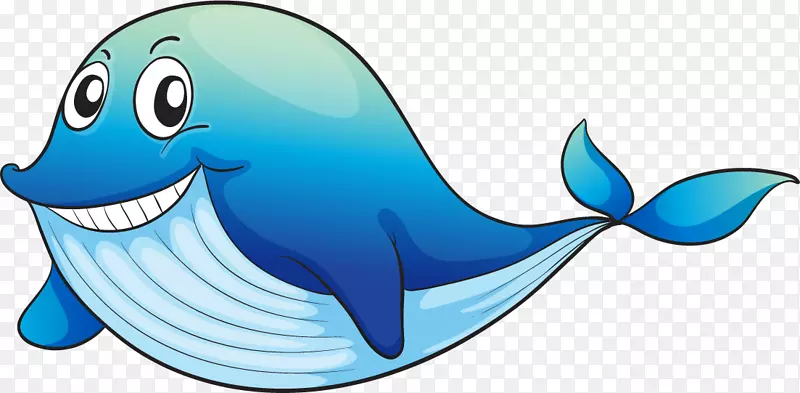 水生动物剪贴画.卡通手绘鲸鱼