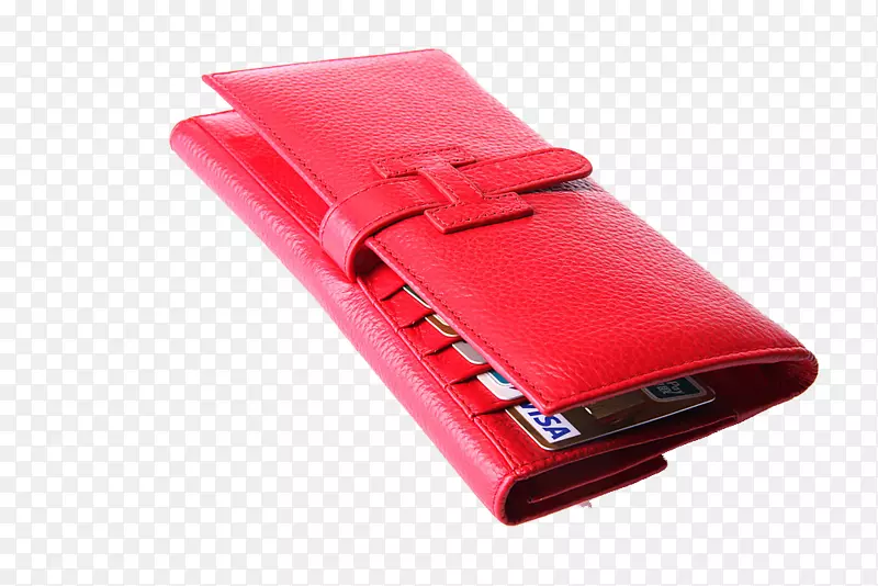 皮夹皮革红色海报-红色钱包创意