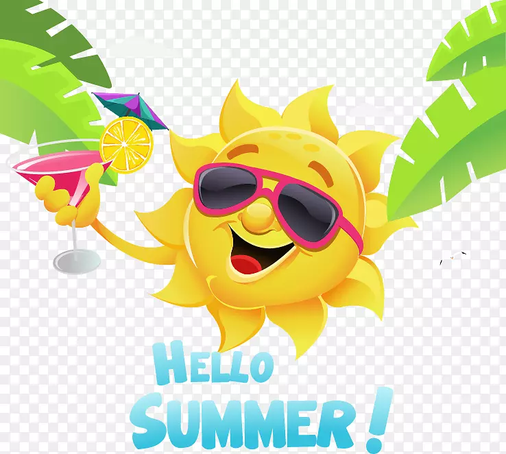夏季卡通插图-夏日阳光元素