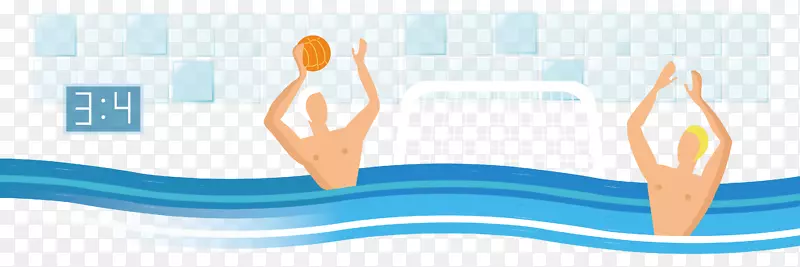 商标文字插图-男子打水球
