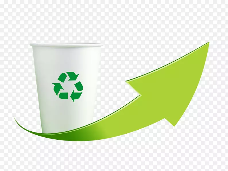回收符号纸回收箱废品绿色回收纸杯创意