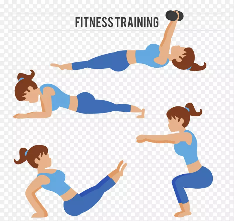 伸展运动图标-健身女性载体材料
