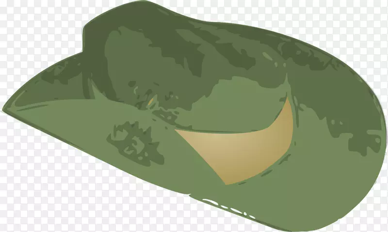 斜帽剪贴画-陆军绿帽