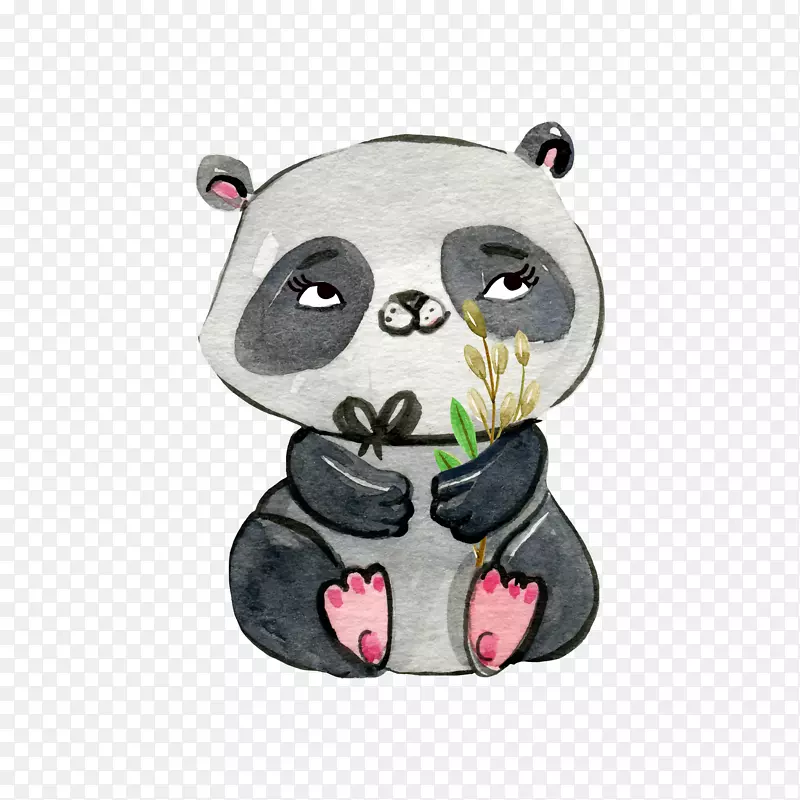 大熊猫婚礼邀请函-T恤熊水彩画熊猫