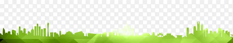 麦草草坪能源墙纸-绿色城市剪影