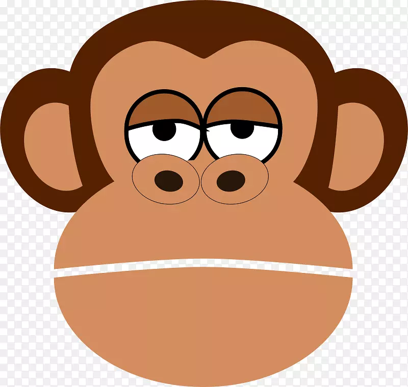 猴子卡通黑猩猩剪贴画-大猩猩头
