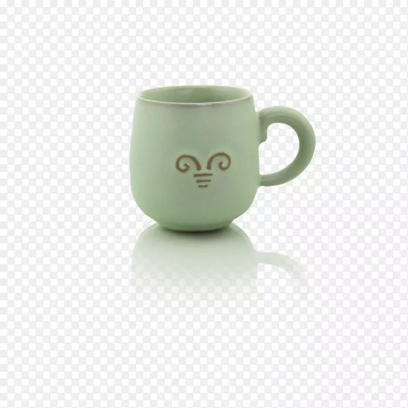 咖啡杯绿色陶瓷-三洋凯泰杯(绿色)