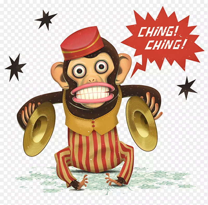 Cymbal-砰砰的猴子玩具大猩猩跳舞-猴子脸