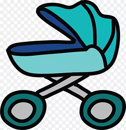 婴儿运输婴儿卡通-卡通婴儿蓝色婴儿车