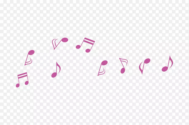 音符工作人员符号乐谱.粉红色音符