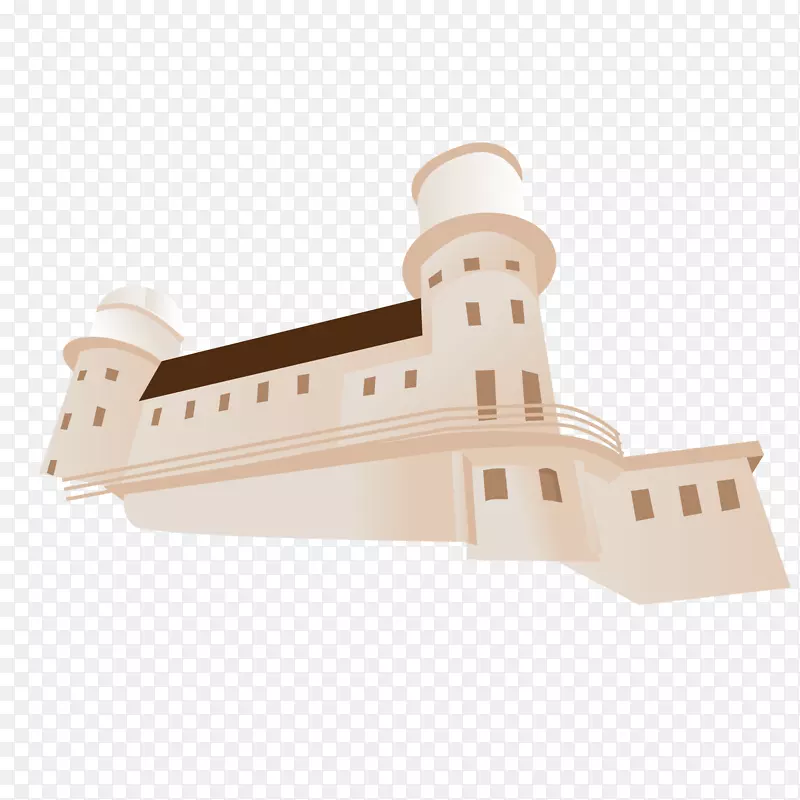 建筑卡通插图-白色城堡