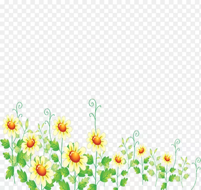 大丽花图案-向日葵植物元素
