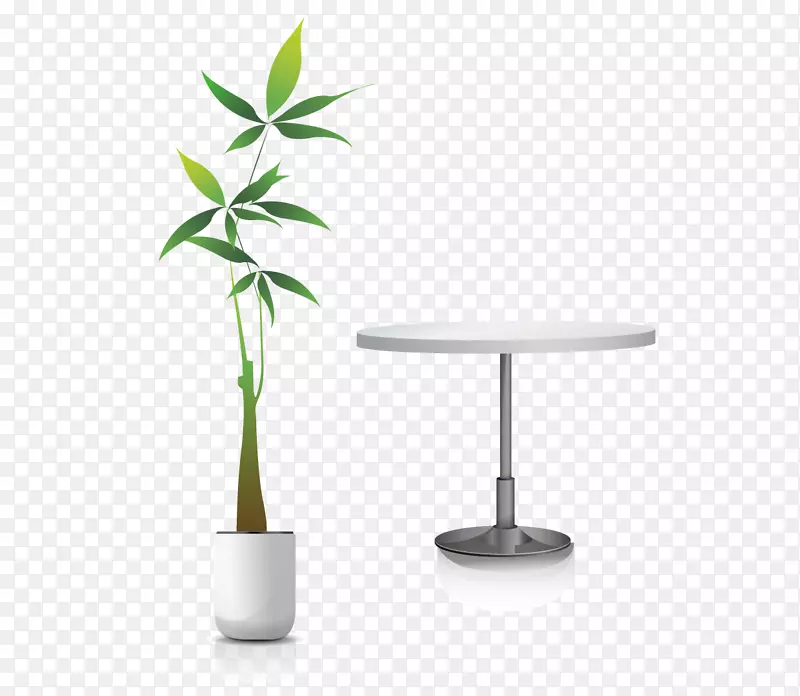 咖啡室内设计服务壁纸桌和盆栽竹