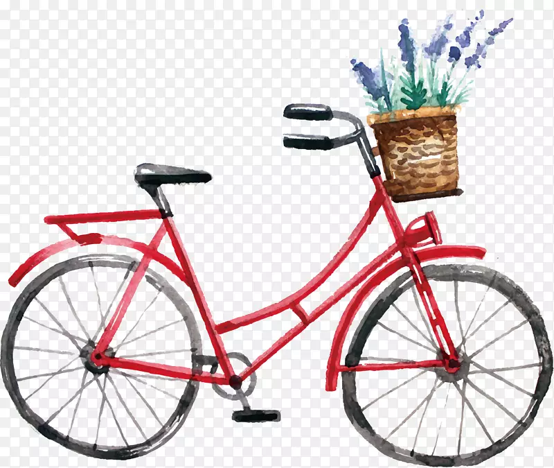 自行车水彩画自行车.水彩自行车设计