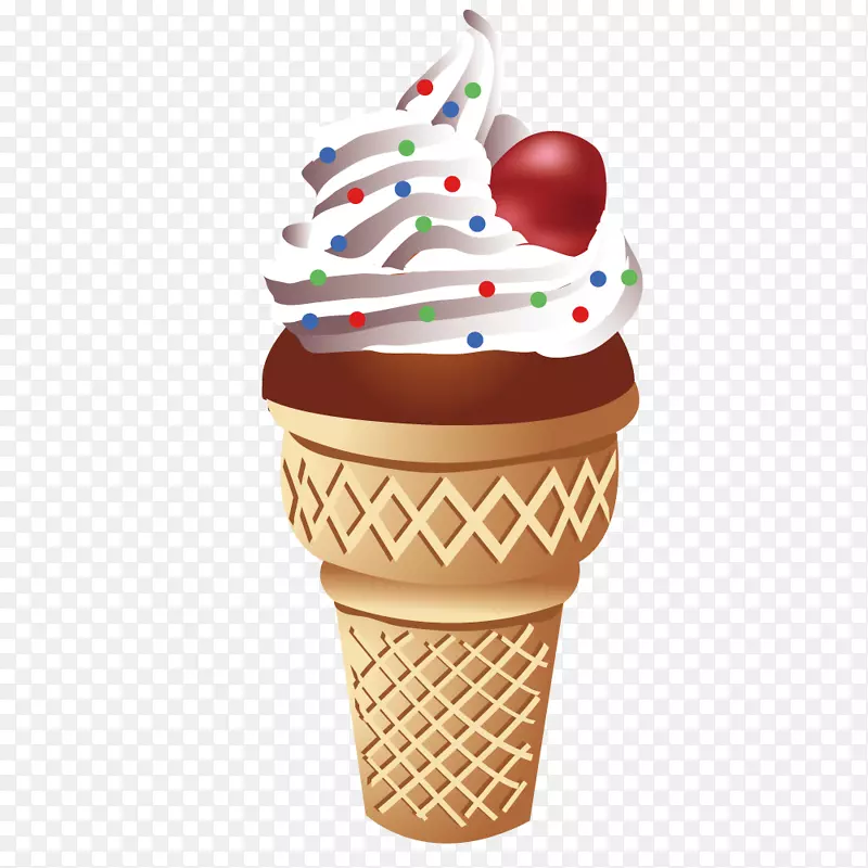 冰淇淋圆锥冰淇淋巧克力冰淇淋艺术圆锥体
