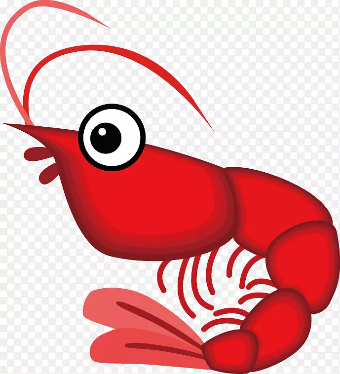 Caridea虾海鲜蟹玉生手画可爱卡通龙虾